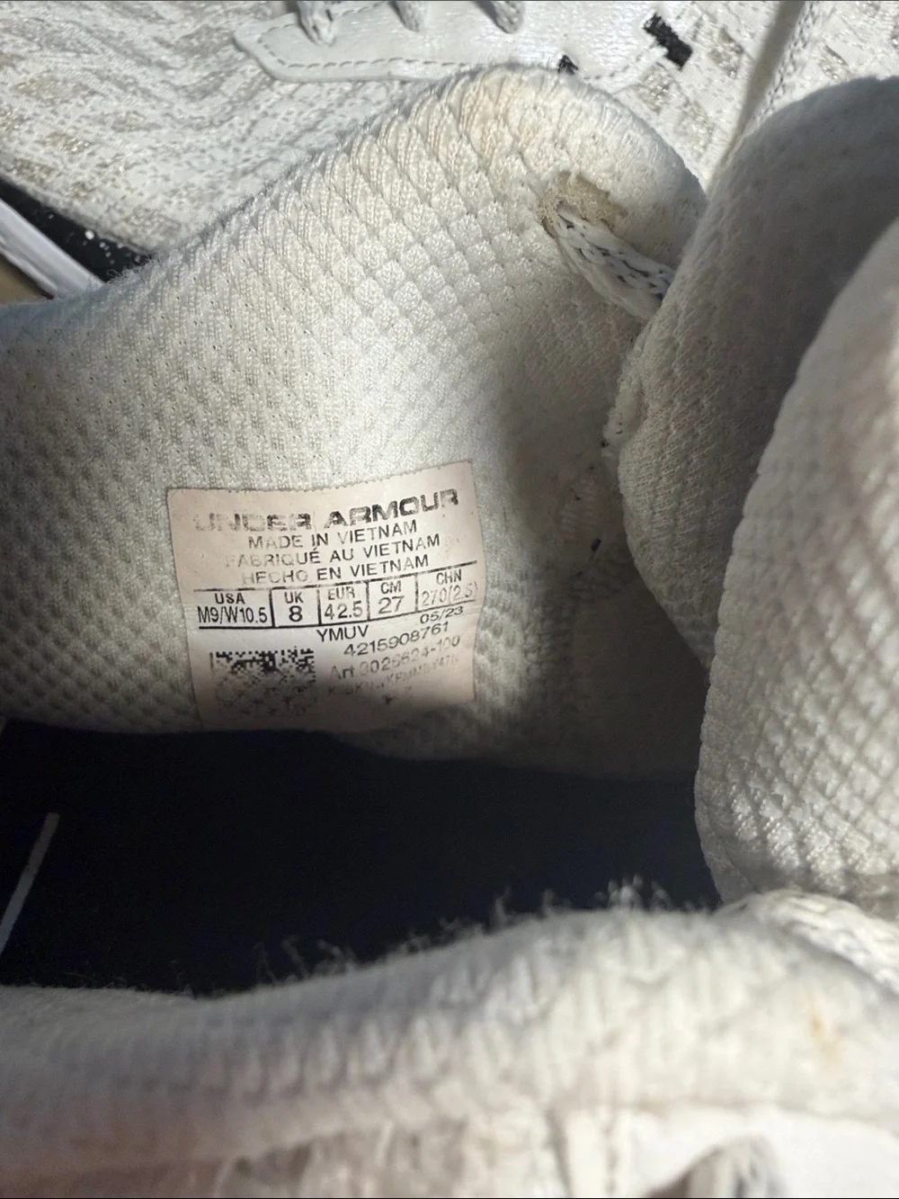 Under Armour White  Sneakers with Navy Accents